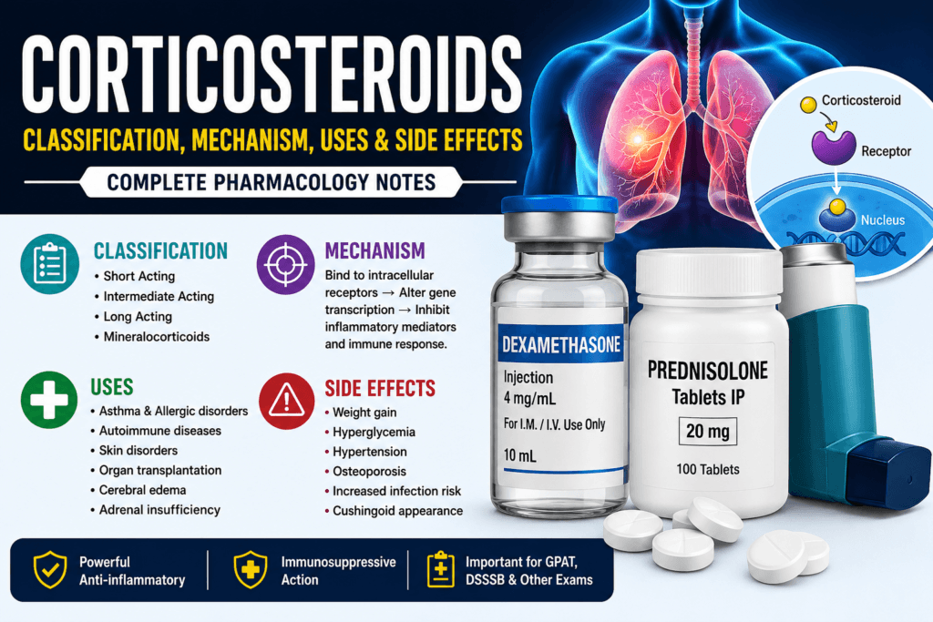Corticosteroids Classification Mechanism Uses Side Effects